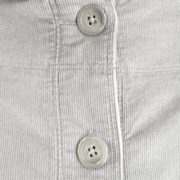 EXPRESS Button Front Corduroy Pencil Skirt Light Grey - Picture 4 of 13